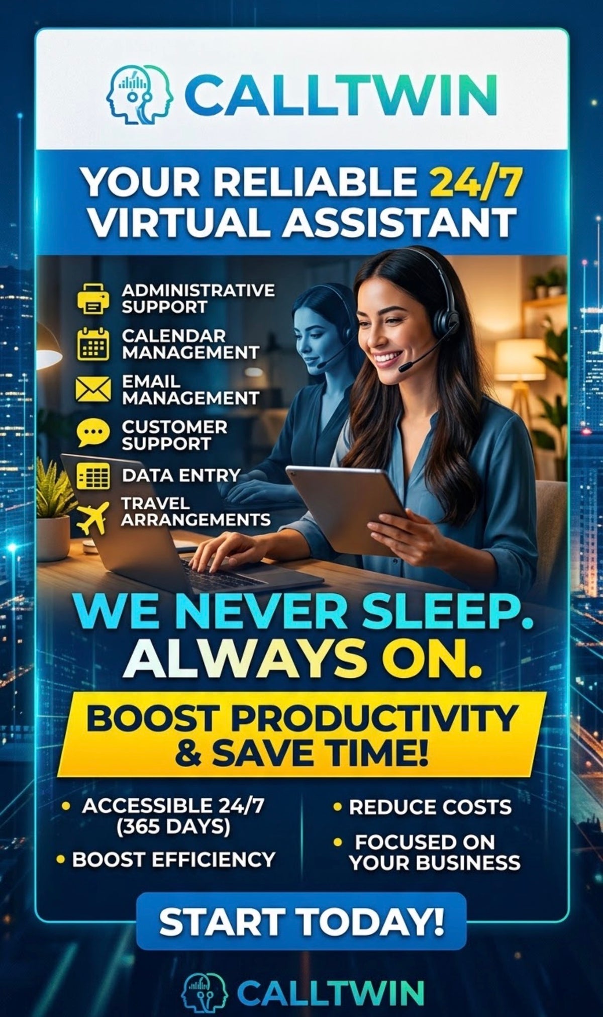 CallTwin 24/7 AI Virtual Receptionist