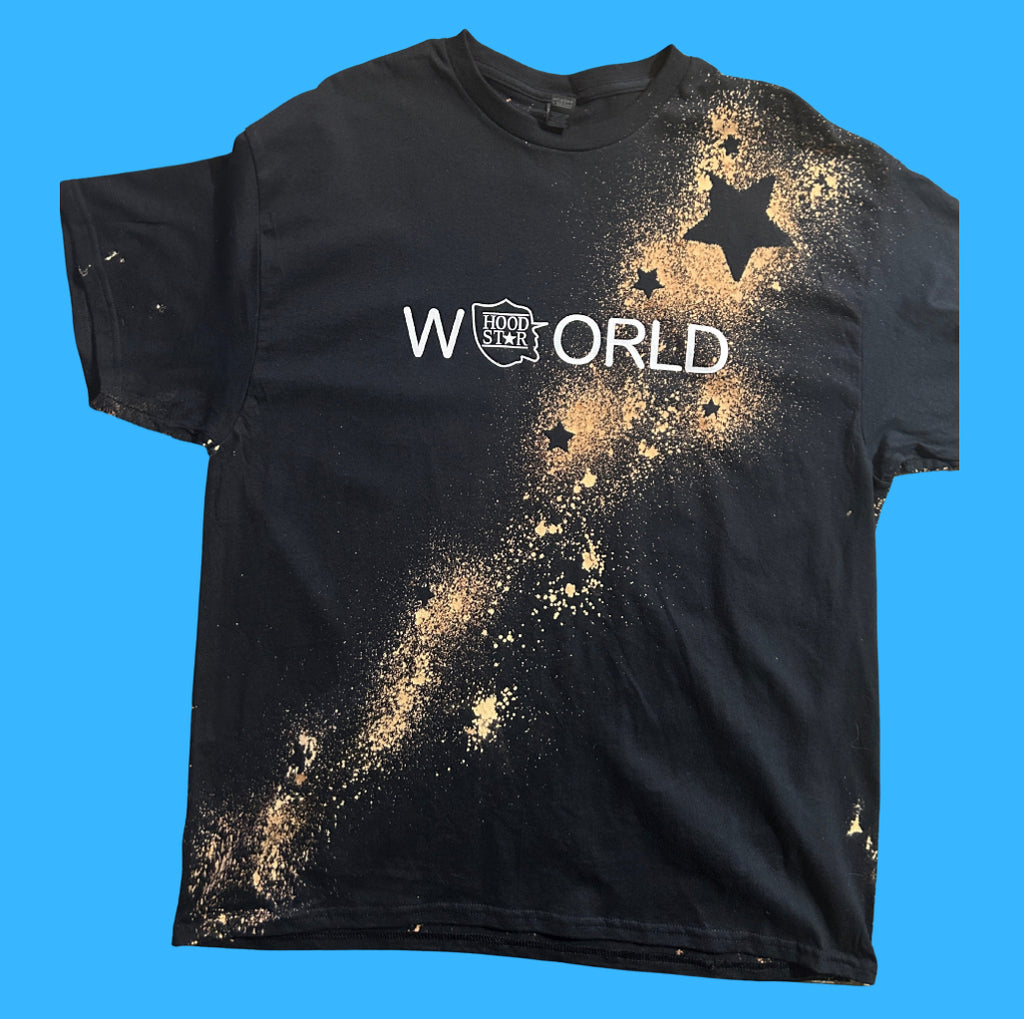 Survivor Collection Stars and Stripes one-of-one hand-bleached streetwear tee, design #005
