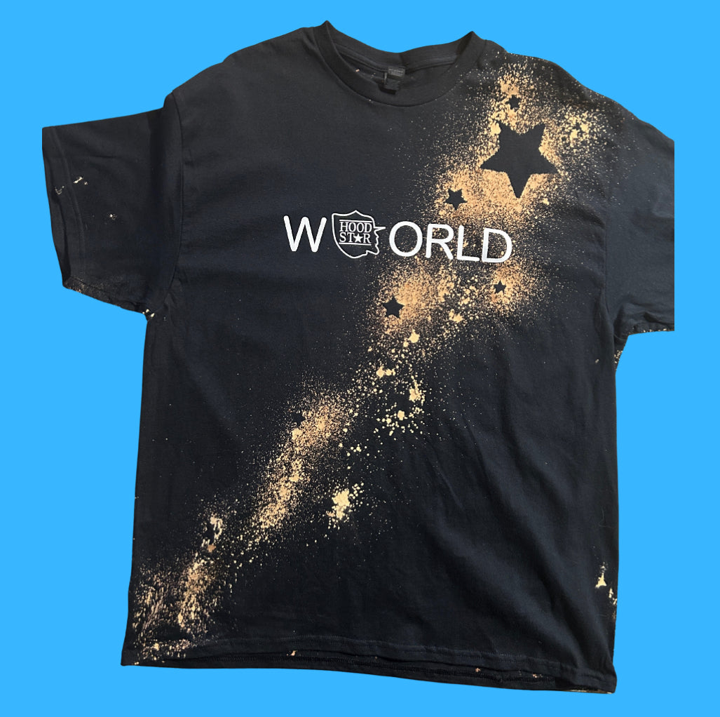 Survivor Collection Stars and Stripes one-of-one hand-bleached streetwear tee, design #005