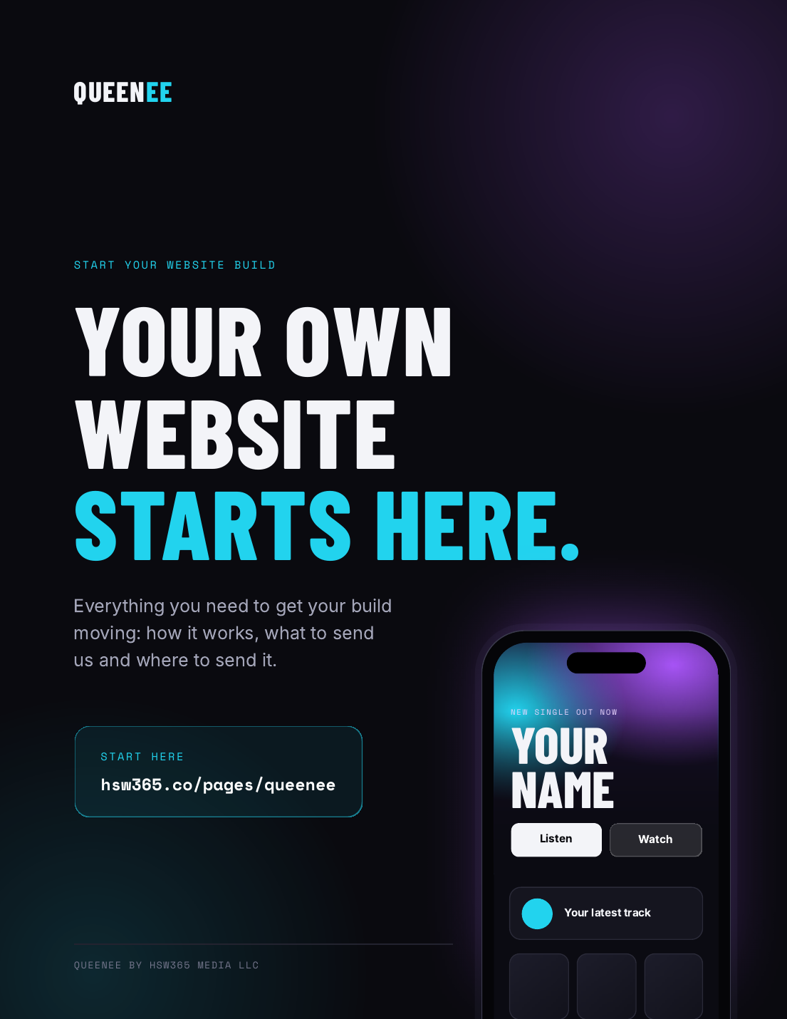 QUEENEE website build by HSW365 Media: your own website starts here